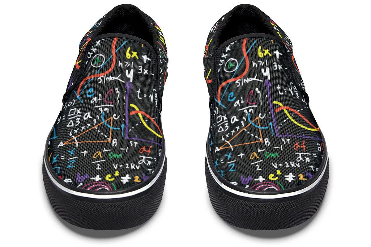 Colorful Math Formula Slip-On Shoes