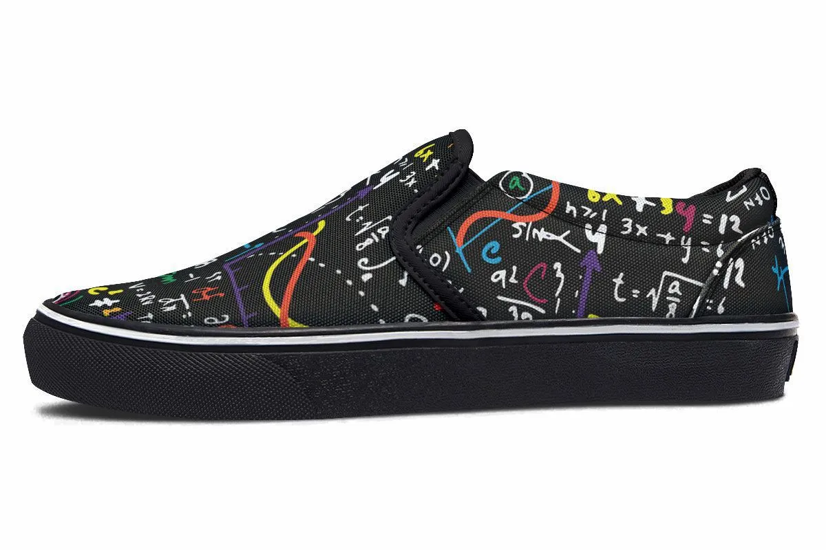 Colorful Math Formula Slip-On Shoes