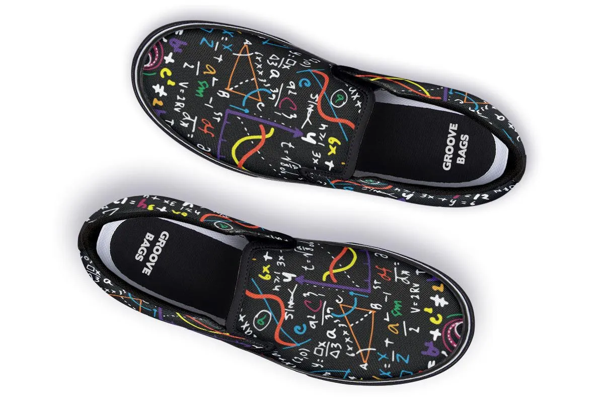 Colorful Math Formula Slip-On Shoes