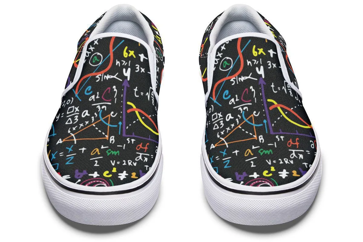 Colorful Math Formula Slip-On Shoes