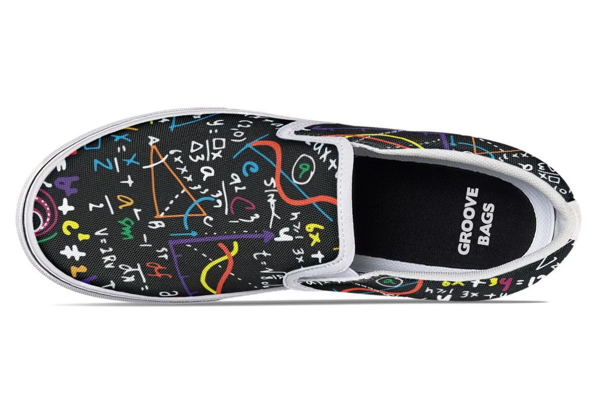 Colorful Math Formula Slip-On Shoes