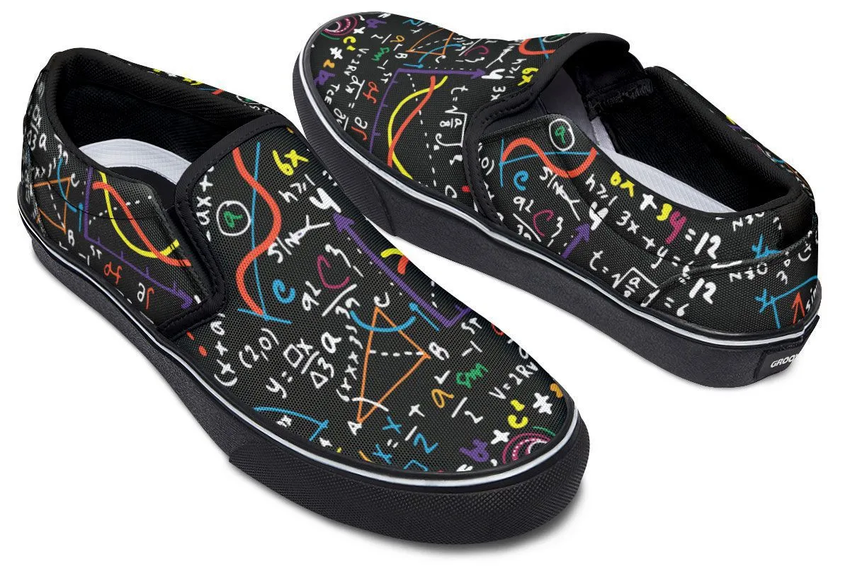 Colorful Math Formula Slip-On Shoes