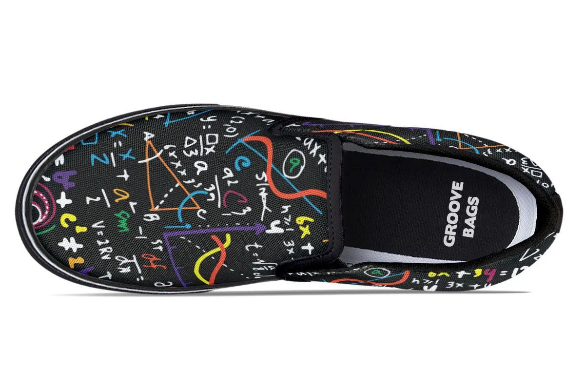 Colorful Math Formula Slip-On Shoes