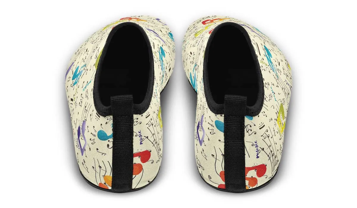 Colorful Music Notes Aqua Barefoot Shoes