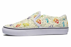 Colorful Music Notes Slip-On Shoes