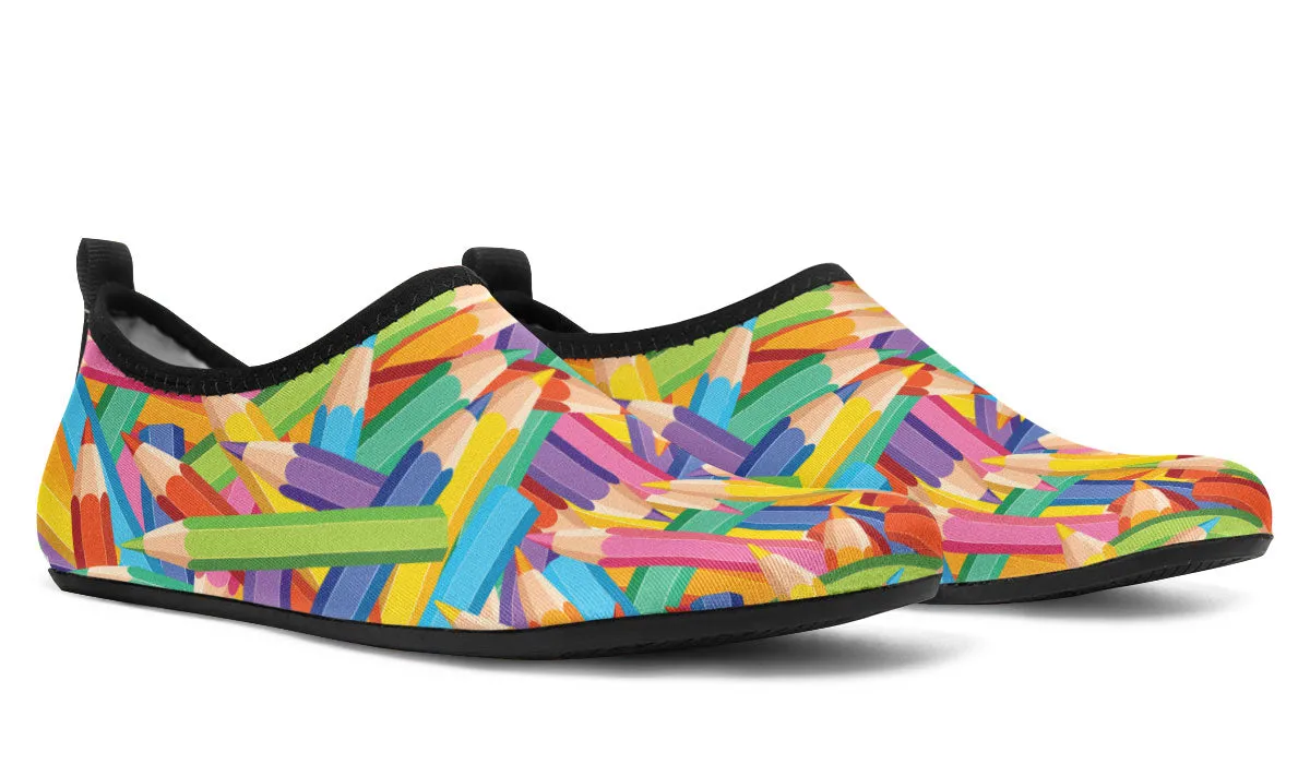 Colorful Pencils Aqua Barefoot Shoes