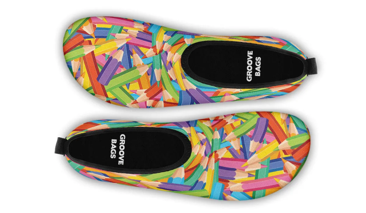 Colorful Pencils Aqua Barefoot Shoes