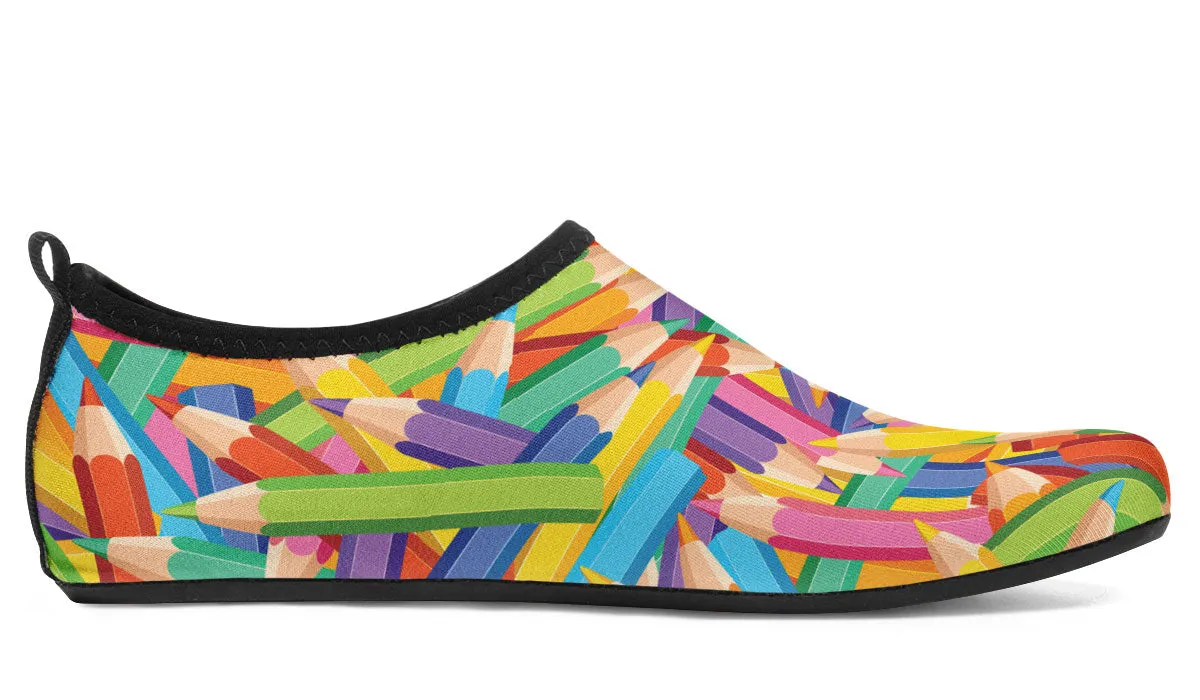 Colorful Pencils Aqua Barefoot Shoes