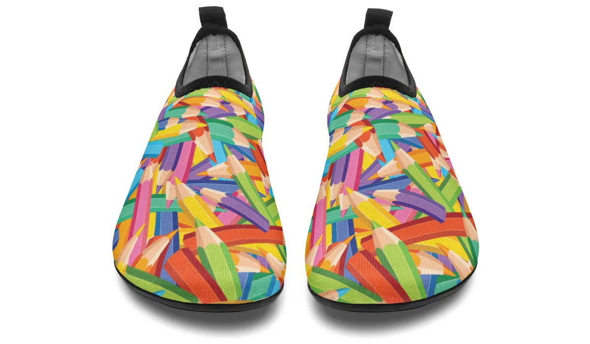 Colorful Pencils Aqua Barefoot Shoes