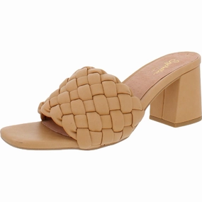 Connoisseur Womens Faux Leather Woven Mule Sandals