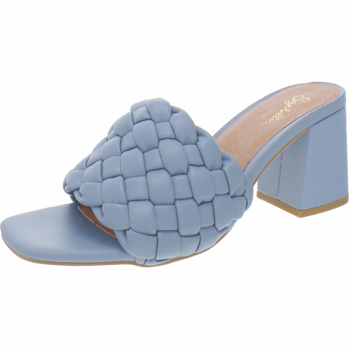 Connoisseur Womens Faux Leather Woven Mule Sandals