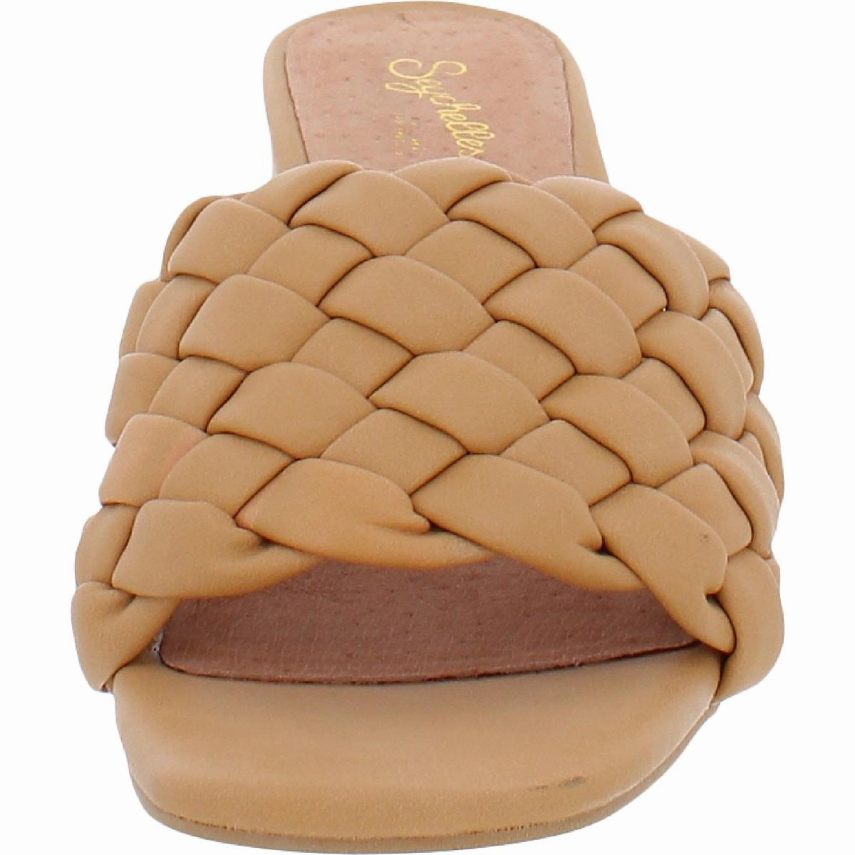 Connoisseur Womens Faux Leather Woven Mule Sandals