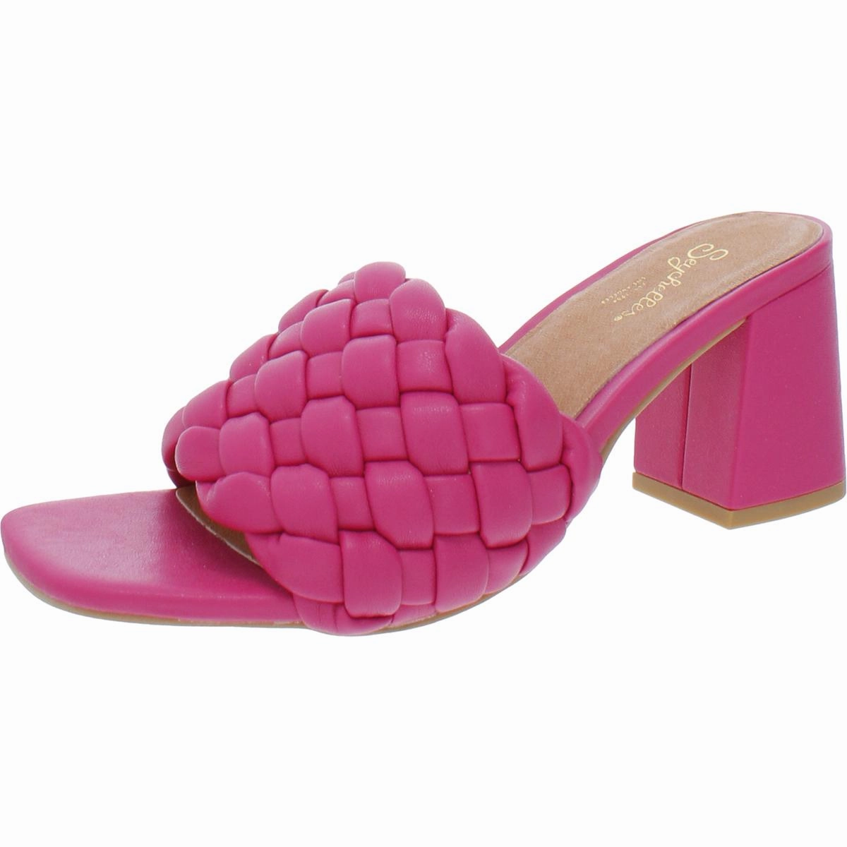 Connoisseur Womens Faux Leather Woven Mule Sandals