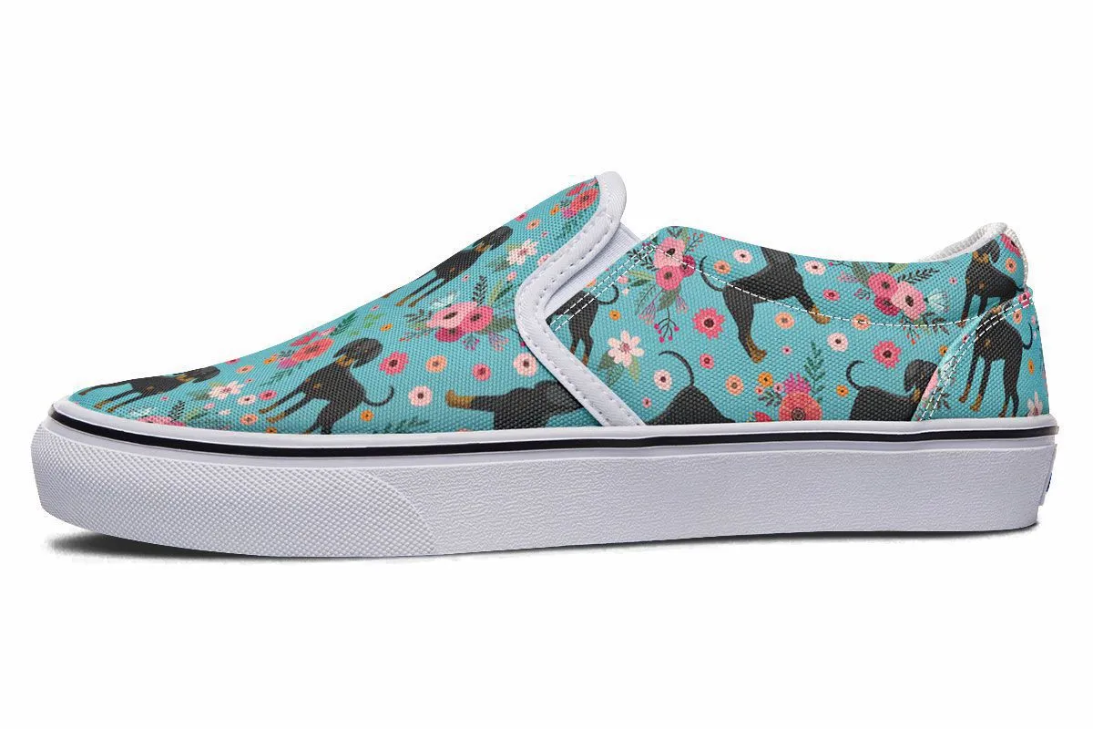 Coon Hound Flower Slip-On Shoes