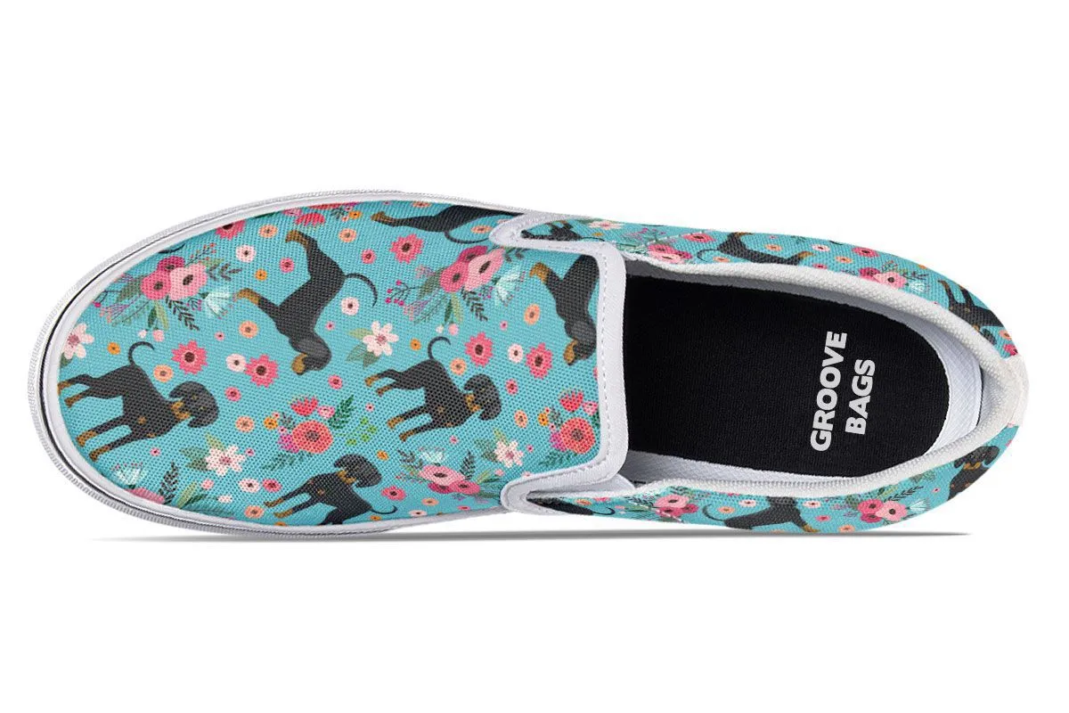 Coon Hound Flower Slip-On Shoes