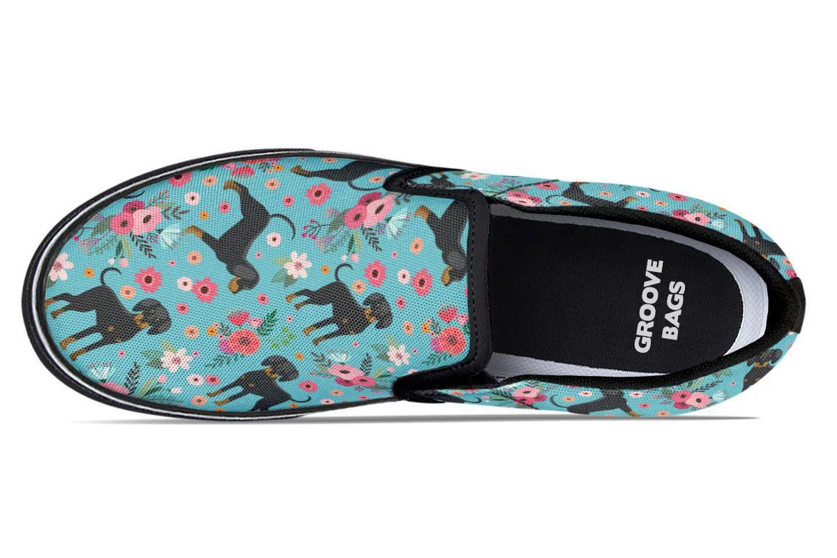 Coon Hound Flower Slip-On Shoes