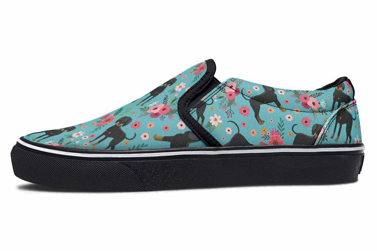 Coon Hound Flower Slip-On Shoes