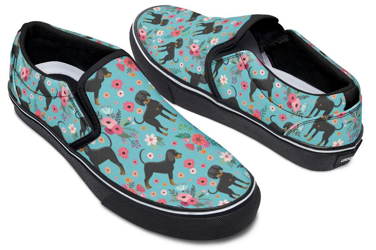 Coon Hound Flower Slip-On Shoes