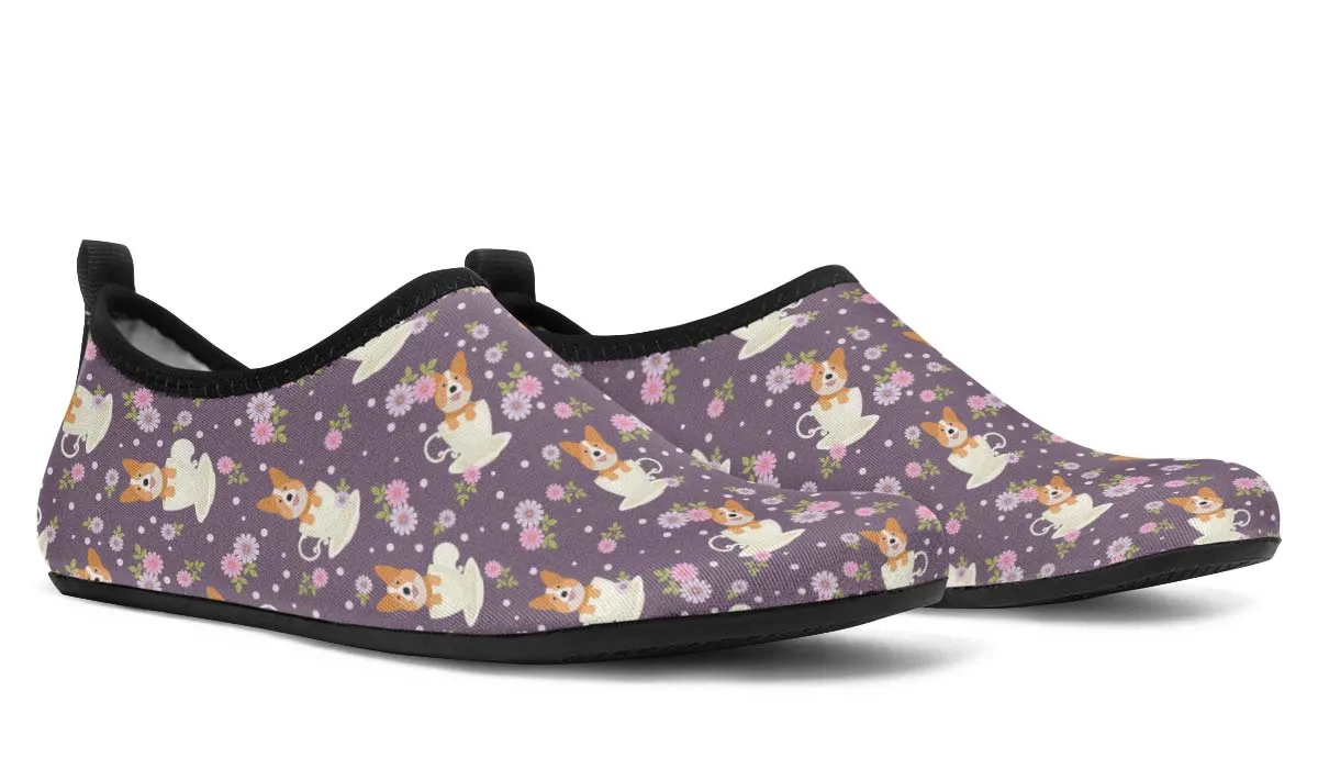 Corgi Cup Of Tea Aqua Barefoot Shoes