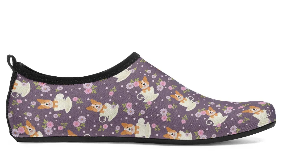 Corgi Cup Of Tea Aqua Barefoot Shoes