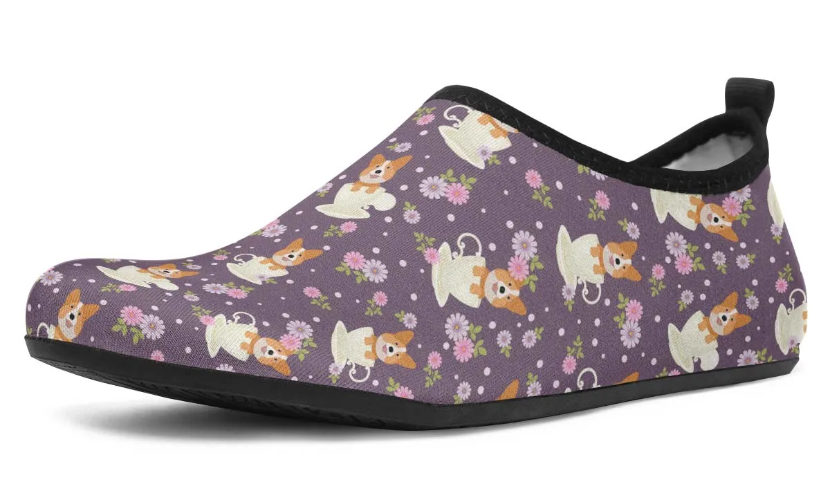 Corgi Cup Of Tea Aqua Barefoot Shoes