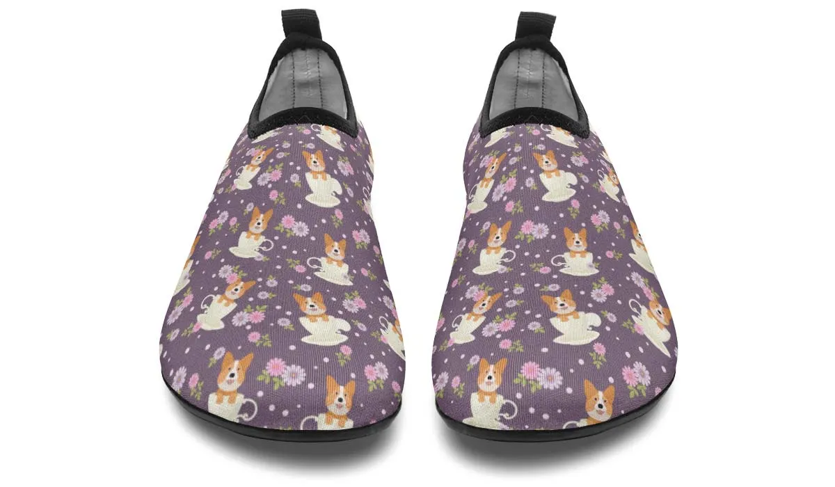 Corgi Cup Of Tea Aqua Barefoot Shoes