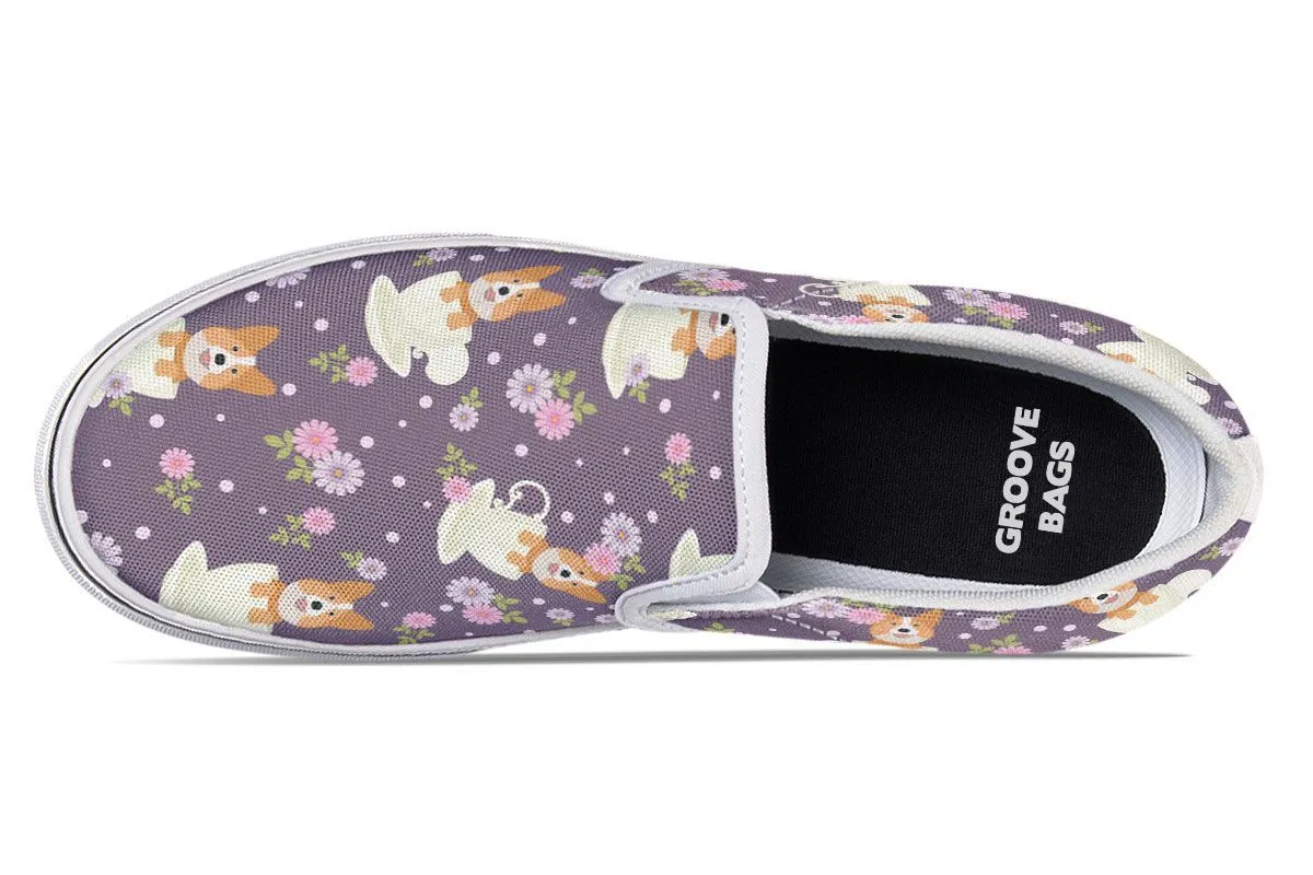 Corgi Cup Of Tea Slip-On Shoes