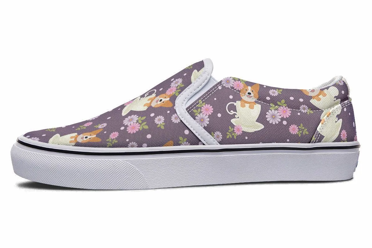 Corgi Cup Of Tea Slip-On Shoes