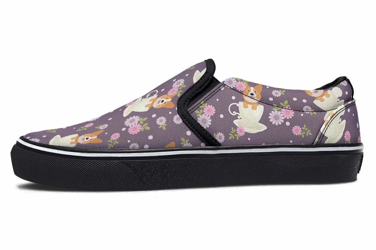Corgi Cup Of Tea Slip-On Shoes