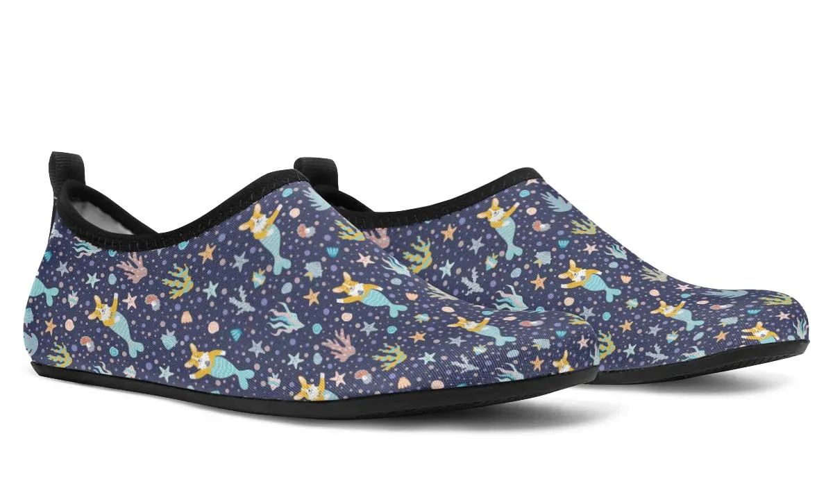 Corgi Mermaid Aqua Barefoot Shoes