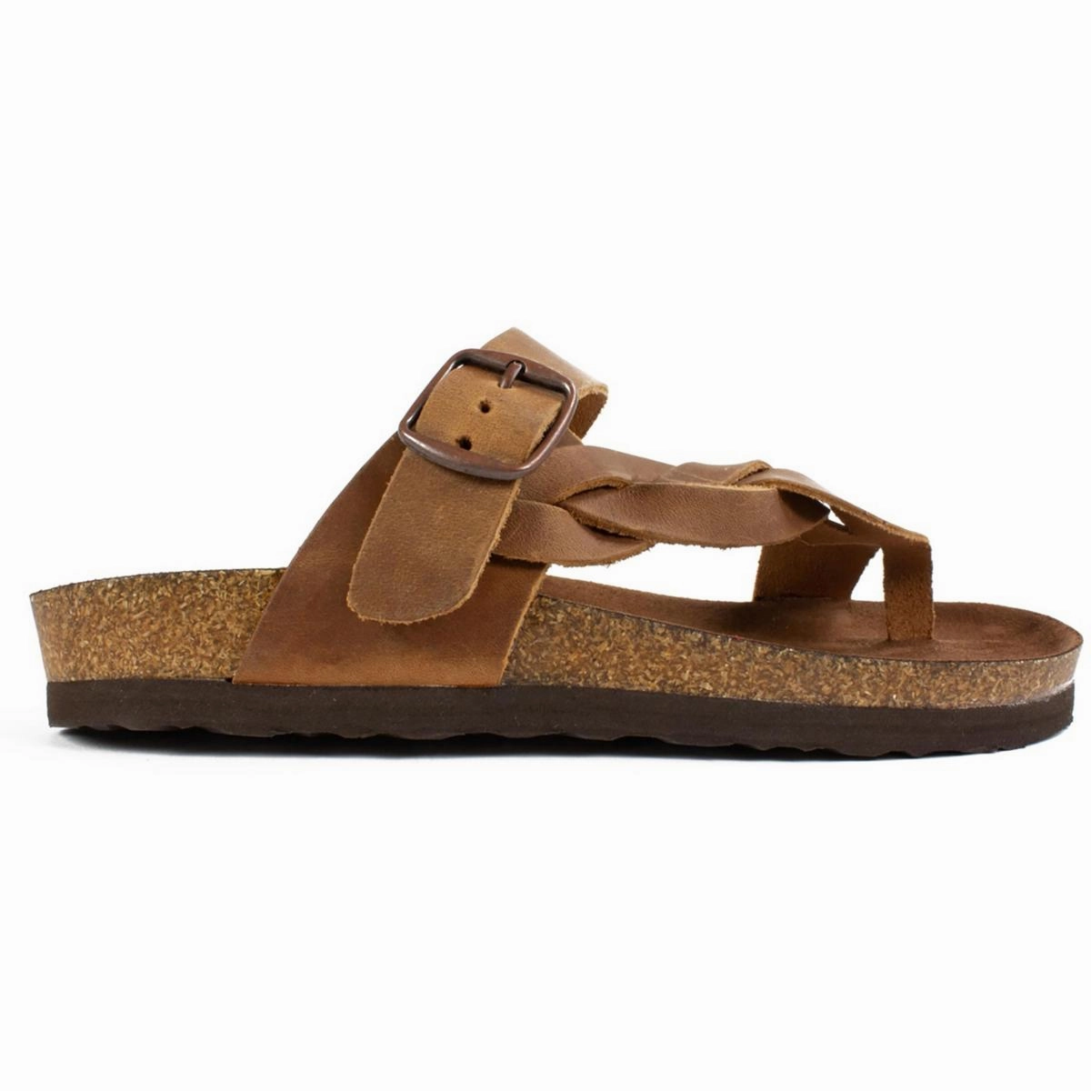 Crawford Womens Suede Flat Slide Sandals