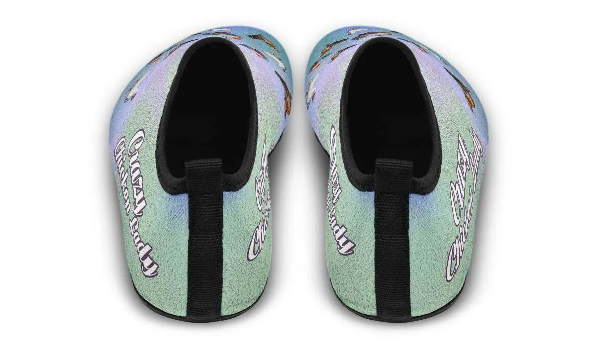 Crazy Chicken Lady Aqua Barefoot Shoes