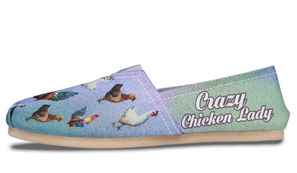 Crazy Chicken Lady Causal Shoes