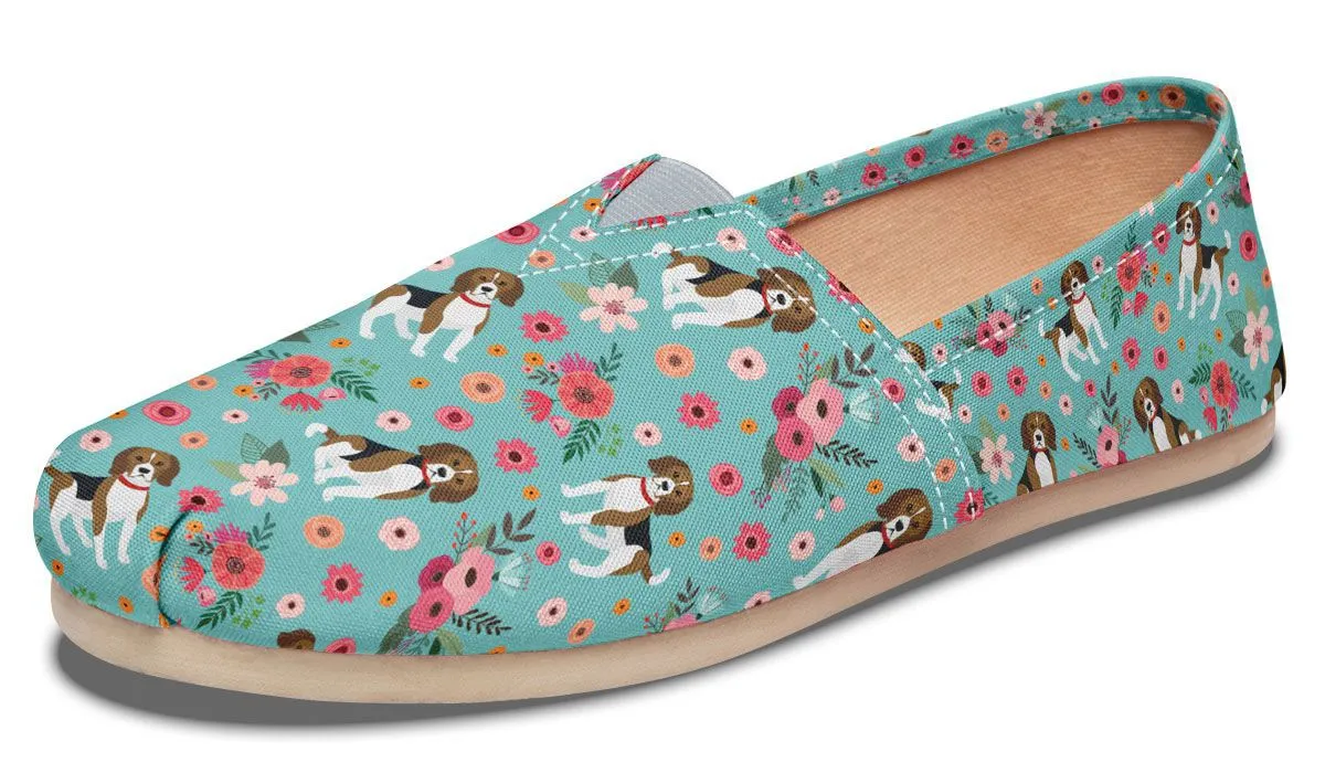 Cute Beagle Flower Casual Shoe
