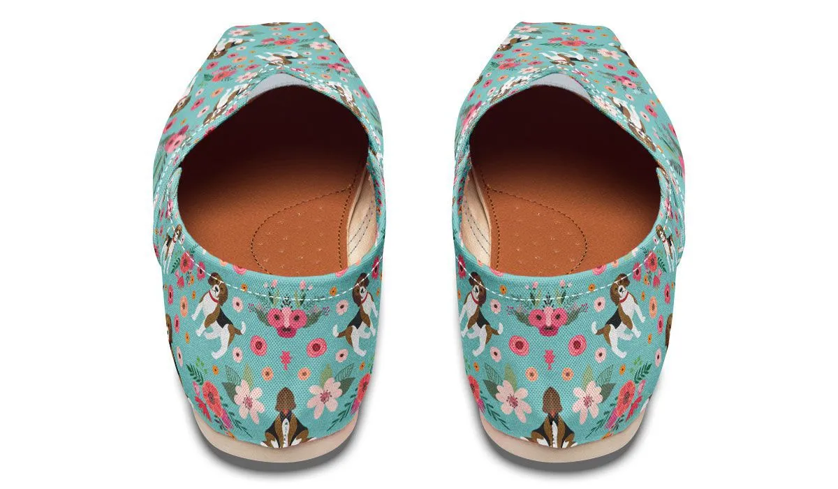 Cute Beagle Flower Casual Shoe
