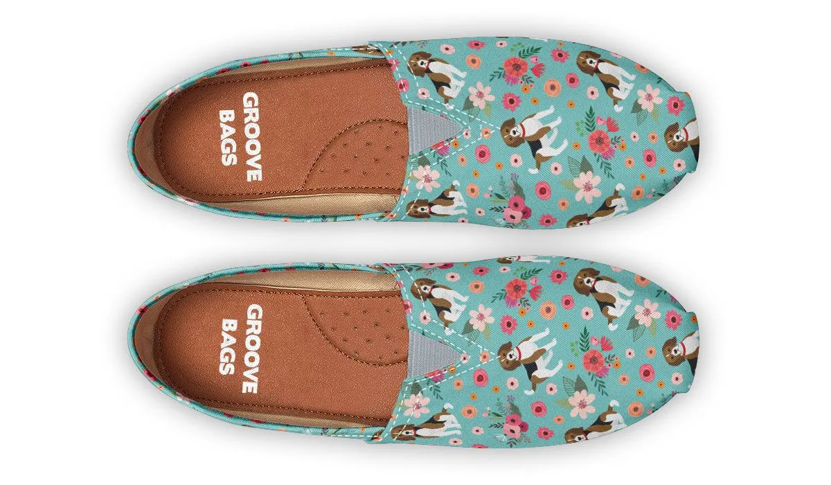 Cute Beagle Flower Casual Shoe