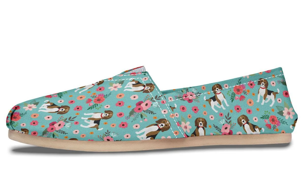 Cute Beagle Flower Casual Shoe