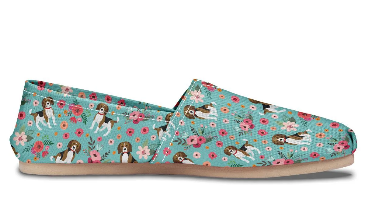 Cute Beagle Flower Casual Shoe