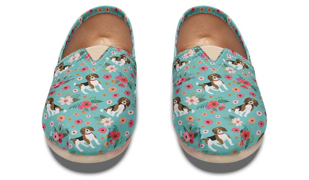 Cute Beagle Flower Casual Shoe