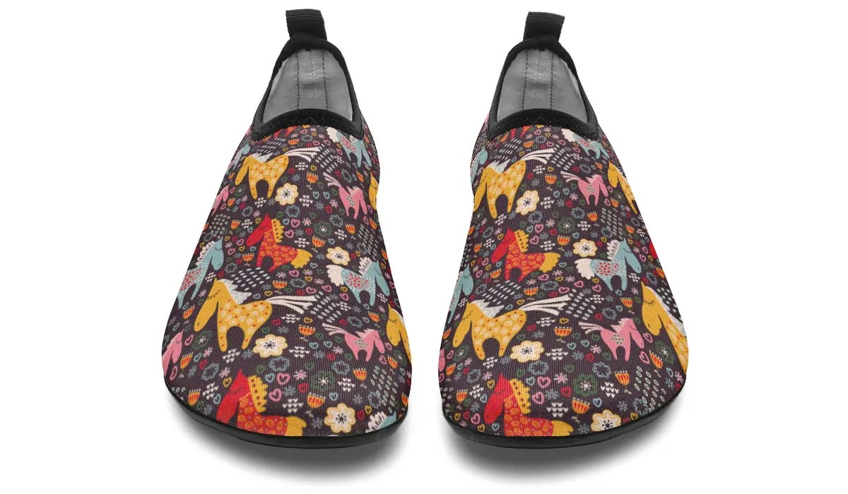 Cute Horse Aqua Barefoot Shoes