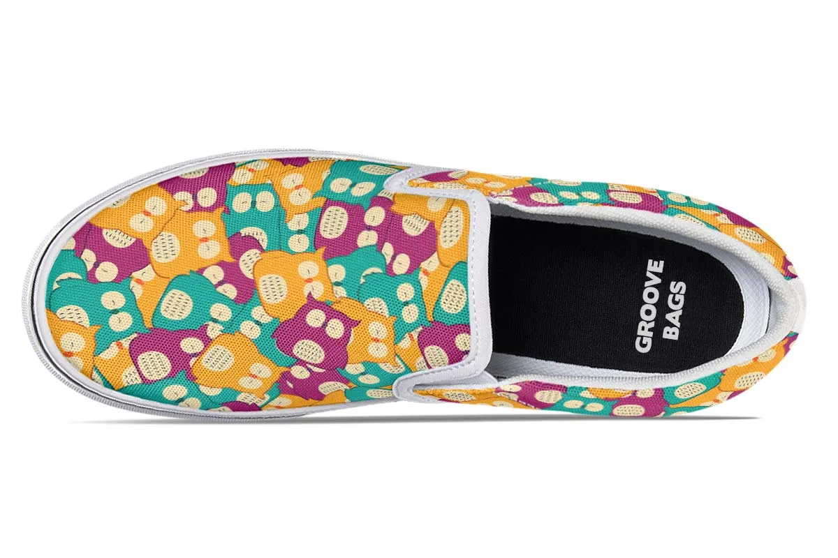 Cute Owl Pattern Slip-On Shoes