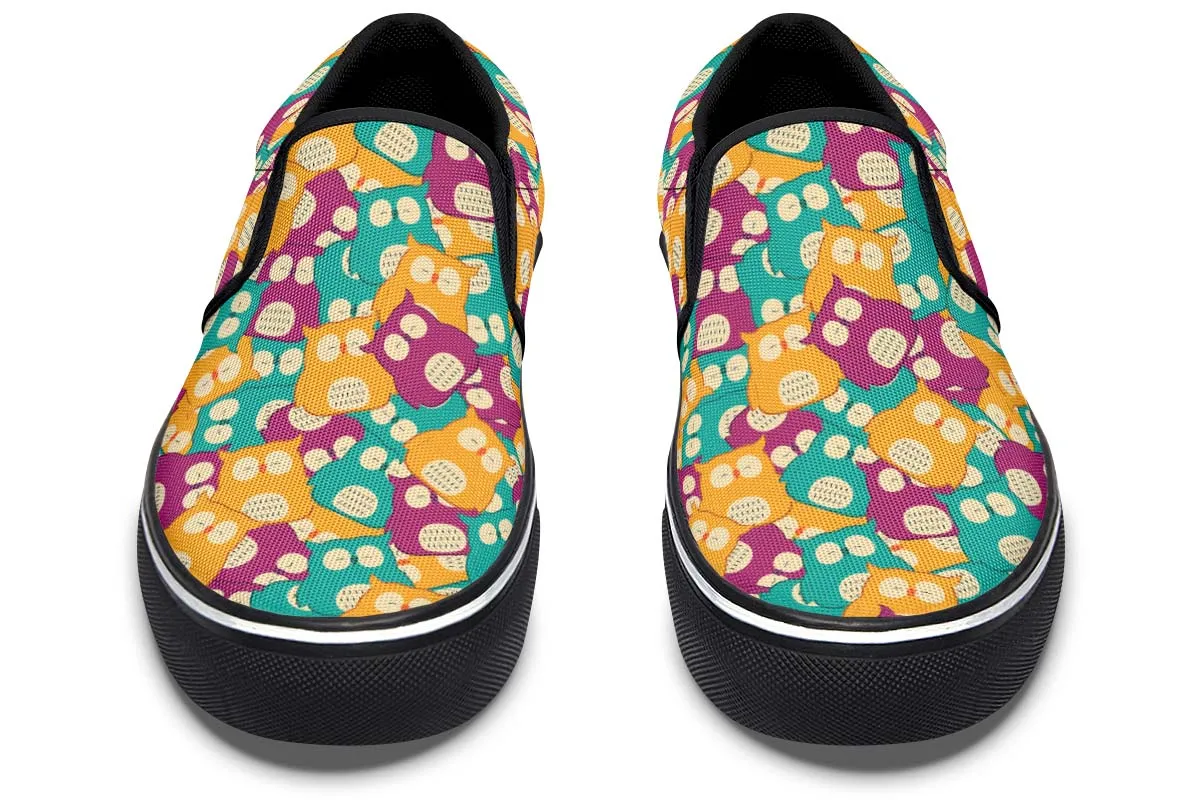 Cute Owl Pattern Slip-On Shoes