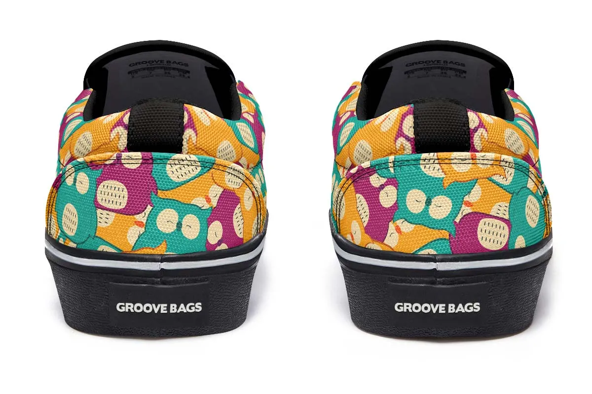 Cute Owl Pattern Slip-On Shoes