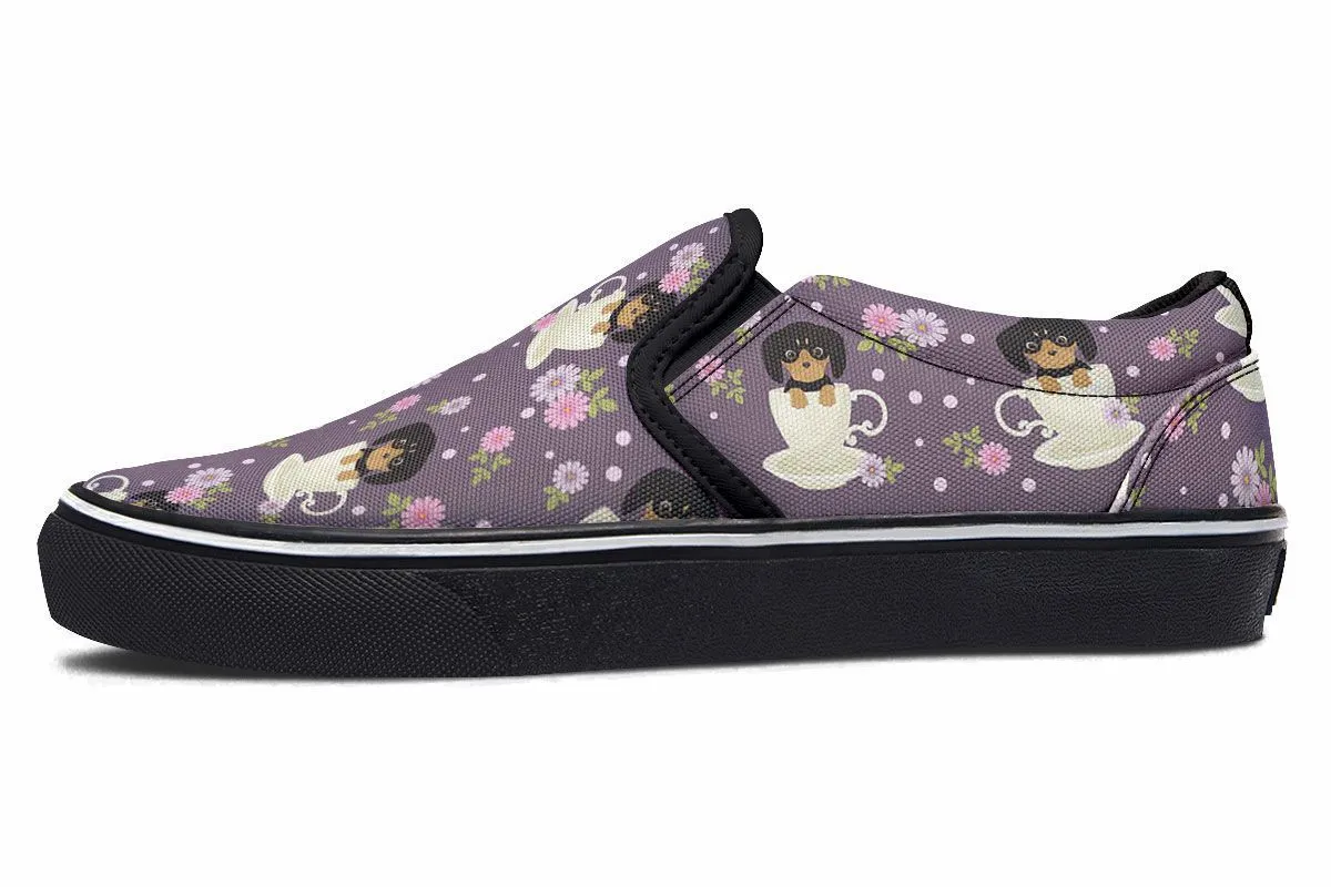 Dachshund Cup Of Tea Slip-On Shoes