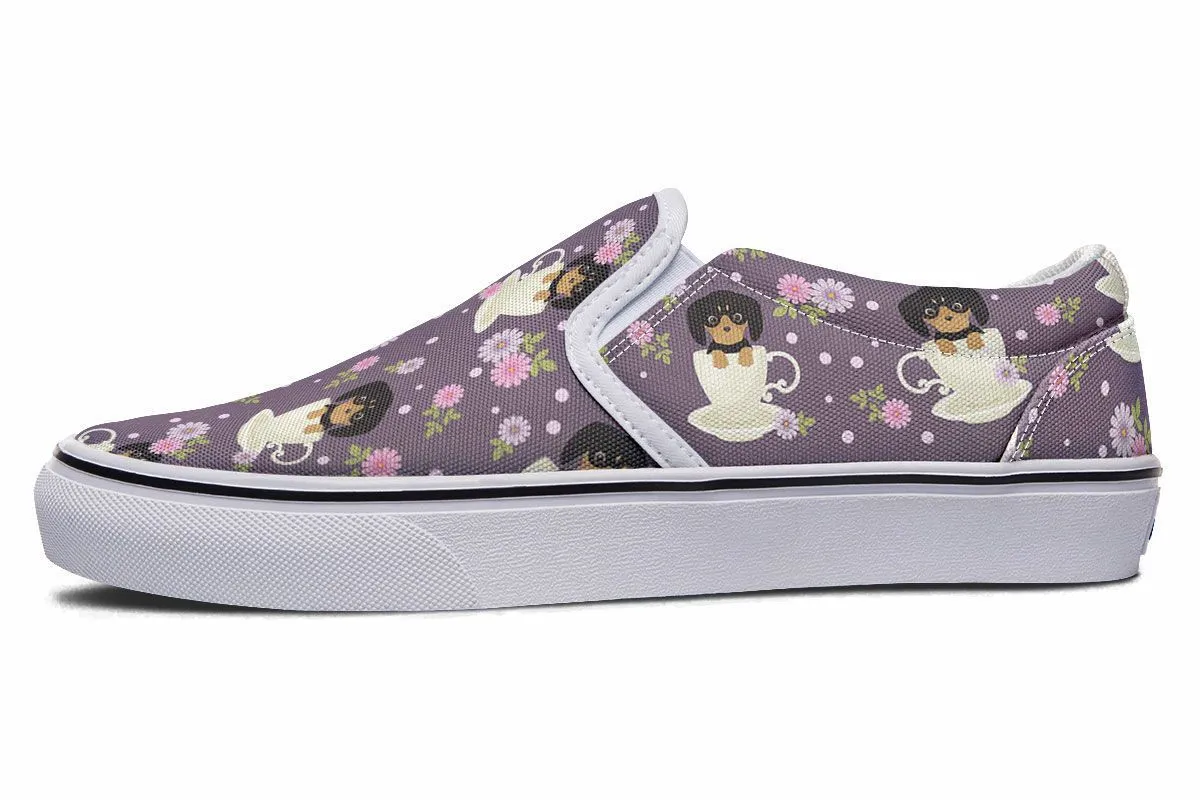 Dachshund Cup Of Tea Slip-On Shoes