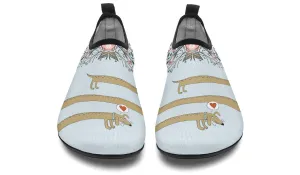 Dachshund Thoughts Aqua Barefoot Shoes