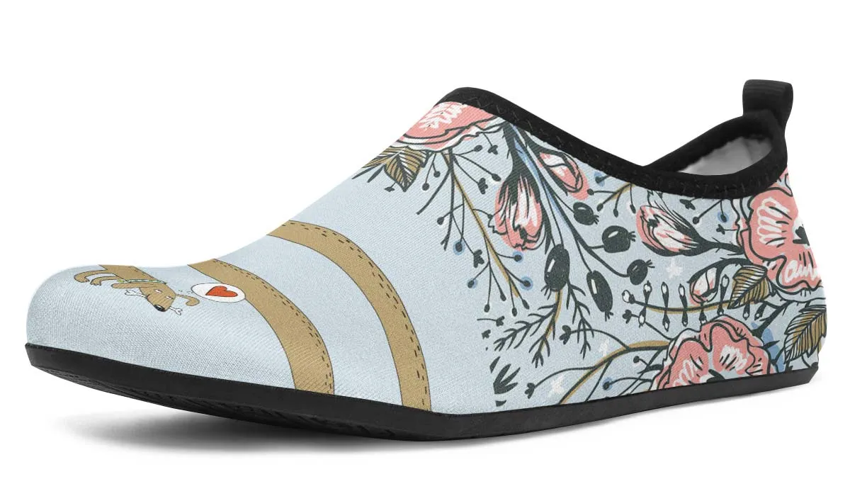 Dachshund Thoughts Aqua Barefoot Shoes