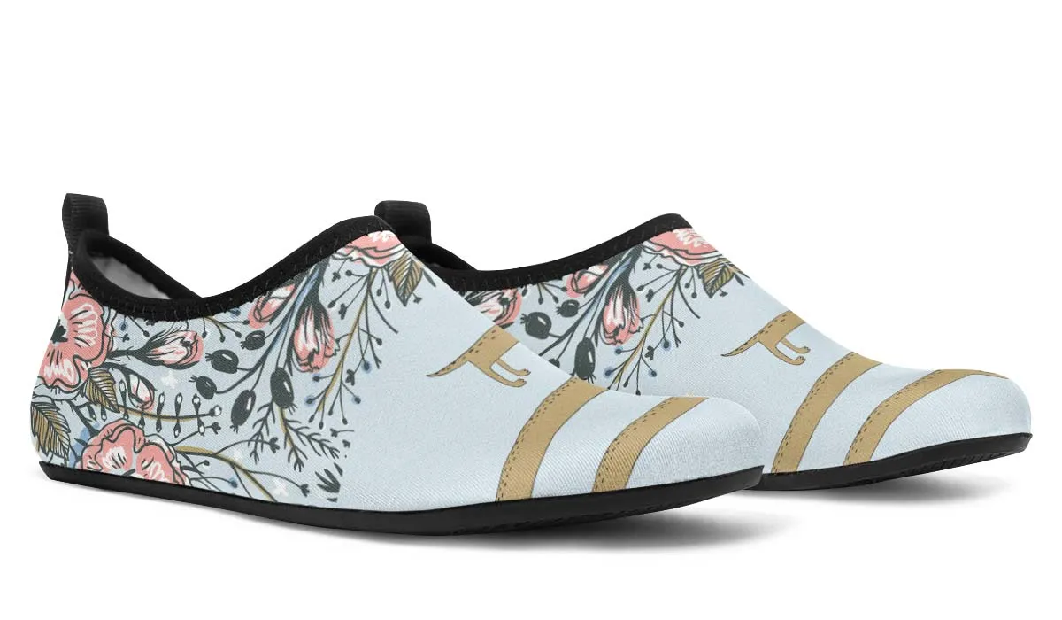 Dachshund Thoughts Aqua Barefoot Shoes