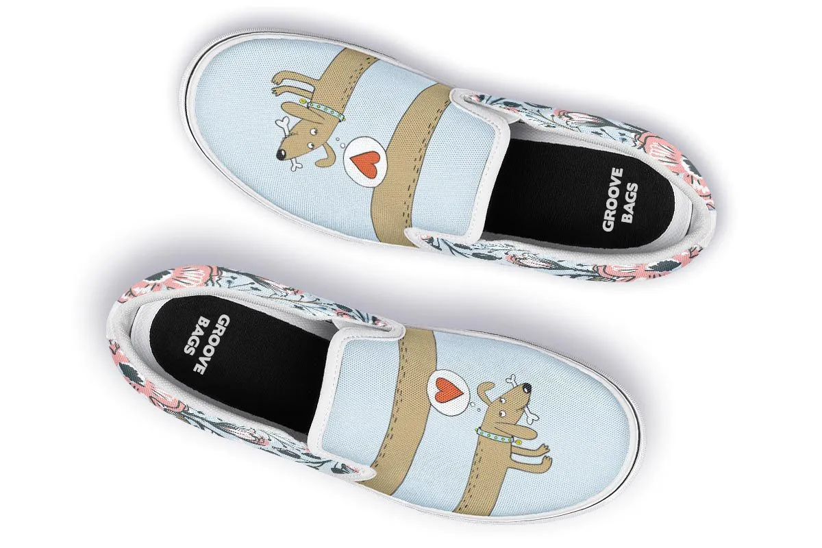 Dachshund Thoughts Slip-On Shoes