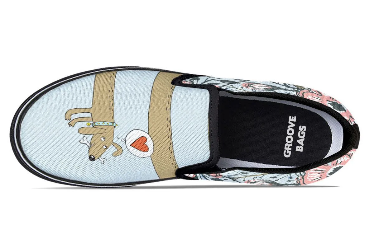 Dachshund Thoughts Slip-On Shoes